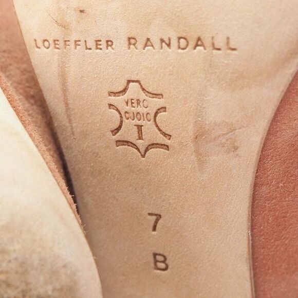 Loeffler Randall Langley Ruffle Stiletto Kid Suede Heels "Dusty Rose" Women's 7B - Picture 9 of 10